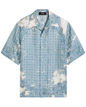 Amiri Bandana Printed Silk-Satin Shirt - Blue