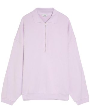 Agolde Pace Cotton Polo Sweatshirt - Pink