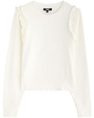 PAIGE Alfira Ruffled Cotton Sweatshirt - White