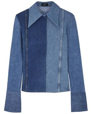 A.W.A.K.E. MODE A. W.a. K.e Mode Panelled Denim Shirt - Blue