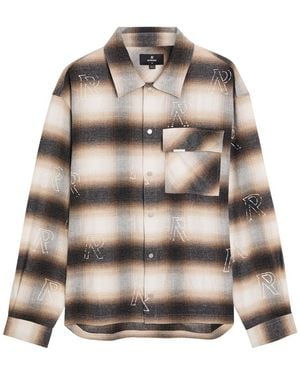 Represent Initial Plaid Flannel Shirt - Grey