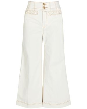 Zimmermann Roselight Cropped Flared-Leg Jeans - White