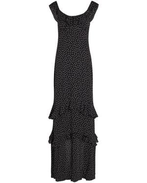 Reformation Tripoli Polka Dot Chiffon Maxi Dress - Black