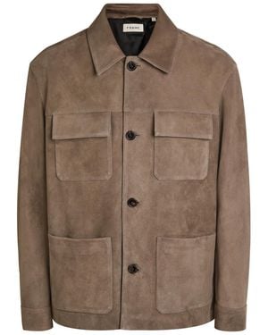 FRAME Chore Suede Overshirt - Brown