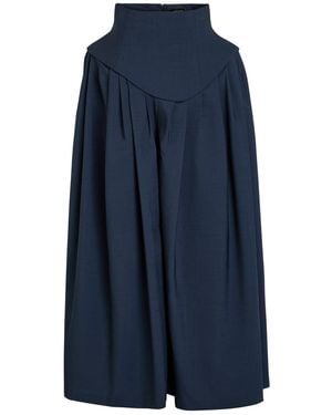 A.W.A.K.E. MODE Basque Pleated Wide-Leg Wool-Blend Trousers - Blue