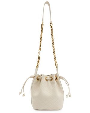 Saint Laurent Bo Chain Quilted Leather Bucket Bag - Natural