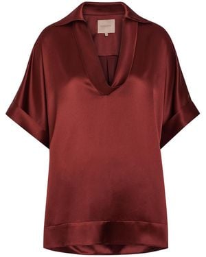 ROKSANDA Enira Satin Top - Red