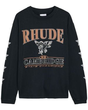 Rhude Printed Cotton Top - Black