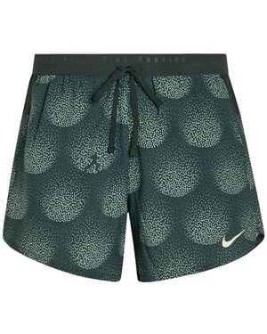 Nike Stride Dri-Fit 5" Printed Running Shorts - Green