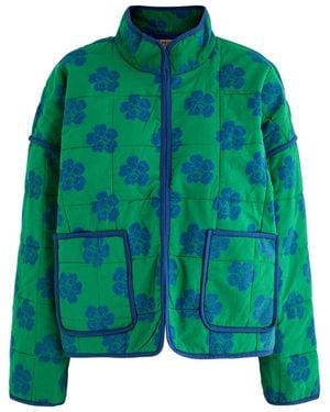 Free People Chloe Floral-Print Quilted Cotton Jacket - Green