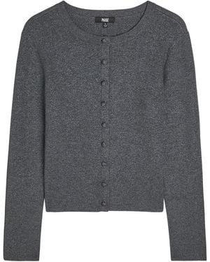 PAIGE Anzu Metallic Knit Cardigan - Gray