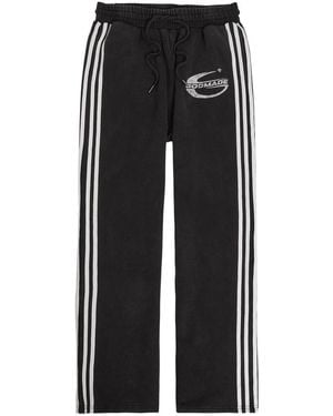 GODMADE Imperial Logo Striped Cotton Joggers - Black