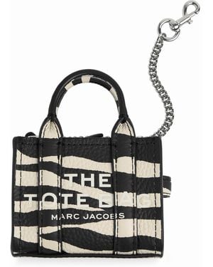 Marc Jacobs The Nano Tote Bag Leopard-Print Charm - Black