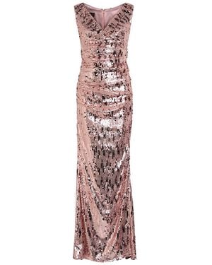 Talbot Runhof Draped Sequin-Embellished Gown - Pink