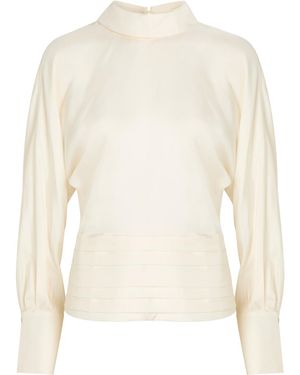 Rohe Tuxedo Reversed-Collar Silk Top - White