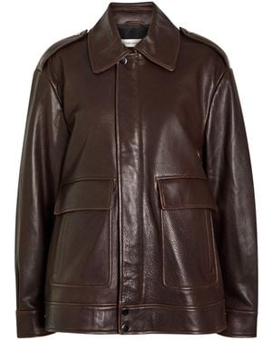Nour Hammour Drey Leather Jacket - Brown
