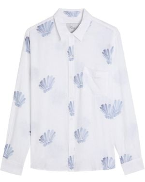 Rails Charli Shell-Print Linen-Blend Shirt - White
