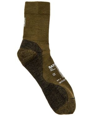 Satisfy Melange-Knit Merino-Blend Socks - Green