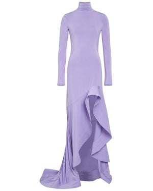 Stella McCartney Cascading Stretch-Jersey Mini Dress - Purple