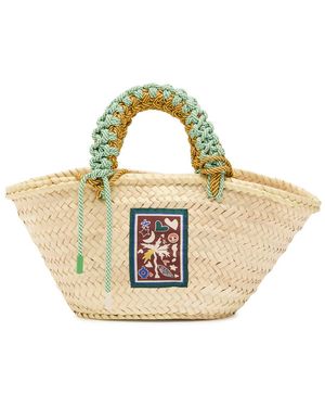 ALÉMAIS Macrame Mini Woven Basket Bag - Metallic
