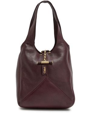 Chloé Balloon Grained Leather Hobo Bag - Purple