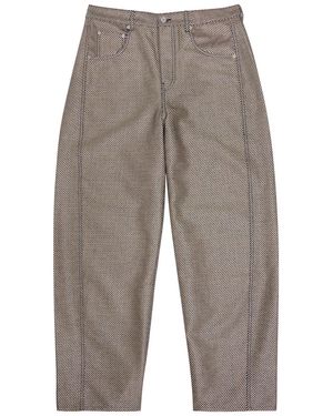 Jacquemus Le De-Nîmes Mirada Barrel-Leg Raffia Jeans - Grey