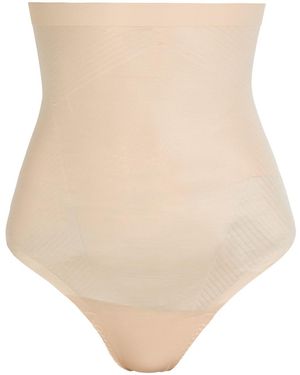 Spanx Invisible High-Waist Sculpting Thong - Natural