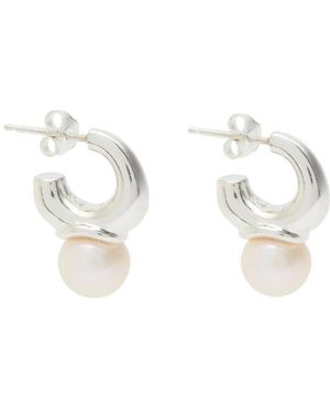 Sapir Bachar Sterling Hoop Earrings - White