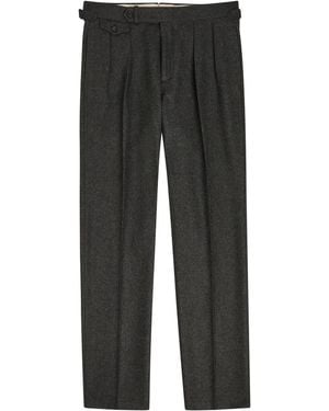 Polo Ralph Lauren Pleated Tapered-Leg Wool Trousers - Grey