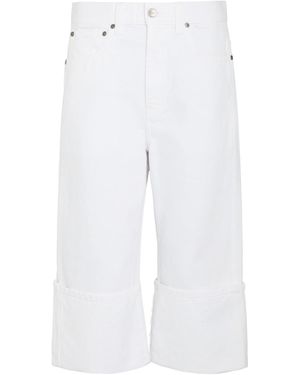 KHAITE Boyle Cuffed Wide-Leg Jeans - White
