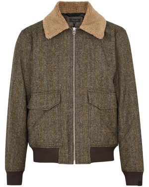 Rag & Bone Dorset Heritage Herringbone Bomber Jacket - Green