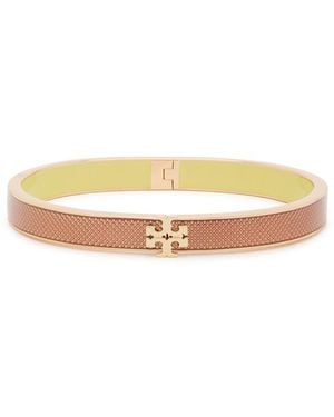 Tory Burch Medium Icon Guilloché Enameled 18Kt-Plated Bracelet - Metallic