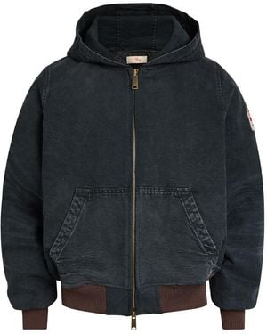 CHERRY LA Logo-Appliquéd Hooded Quilted Denim Jacket - Blue