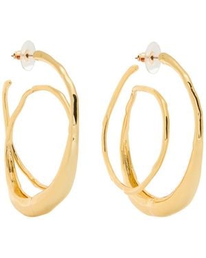 Alexis Molten Spiral 14Kt-Plated Hoop Earrings - Metallic