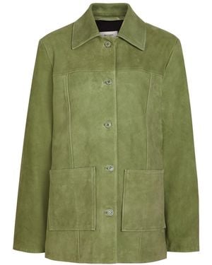 Reformation Veda Lincoln Panelled Suede Jacket - Green