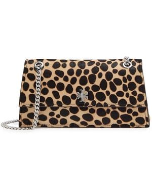Tory Burch Kira Printed Calf Hair Shoulder Bag - Gray