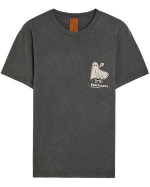 Nudie Jeans Roy Ghost-Print Washed Cotton T-Shirt - Gray