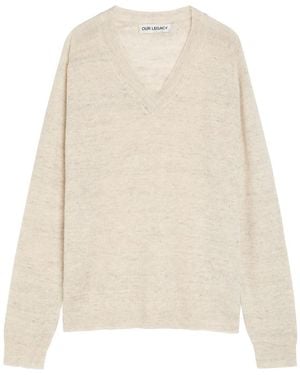 Our Legacy Rue Fine-Knit Linen-Blend Jumper - Natural