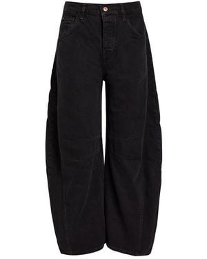 Free People Good Luck Barrel-Leg Jeans - Blue