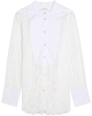 Wales Bonner River Floral-Embroidered Cotton Blouse - White