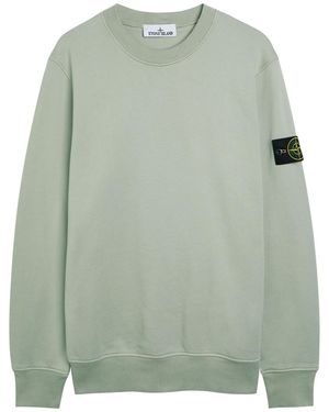 Stone Island Logo Cotton Sweatshirt - Green