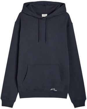 Les Deux Ben Artist Hooded Cotton Sweatshirt - Blue