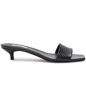 TOTEME 40 Lizard-Effect Leather Mules - White