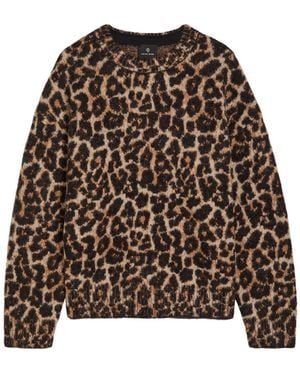 Anine Bing Sydney-Intarsia Brushed Wool-Blend Jumper - Brown