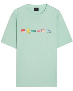Paul Smith A Row Printed Cotton T-Shirt - Green