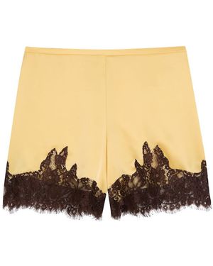 Reformation Fern Lace-Trim Satin Shorts - Natural