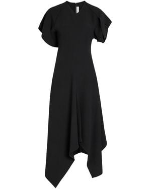 Victoria Beckham Asymmetric Crepe Midi Dress - Black