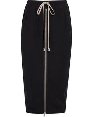 Rick Owens Drawstring Silk-Georgette Midi Skirt - Black