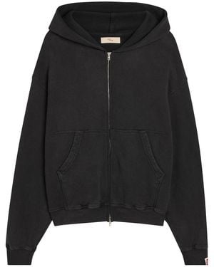 CHERRY LA Zip-Up Cotton Sweatshirt - Black