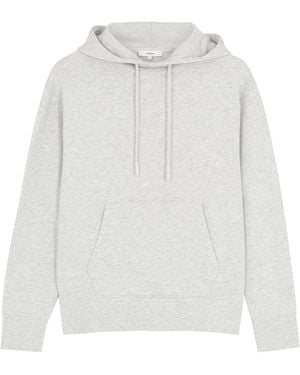 Vince Mélange Hooded Stretch-Cotton Sweatshirt - White